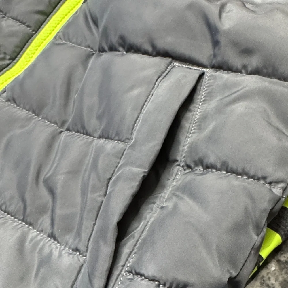 Nike Black and Gray Jacket with Neon Yellow Details XS 4T